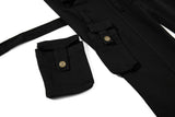 DAXUEN High-waisted black cargo pants with flared legs