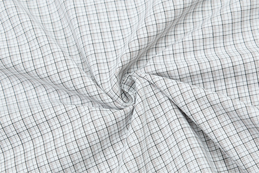 DAXUEN Short-sleeved plaid button-up shirt