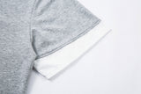 DAXUEN Layered oversized V-neck top with contrasting collar