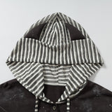 DAXUEN Faux-layered hooded long-sleeve top with splatter print