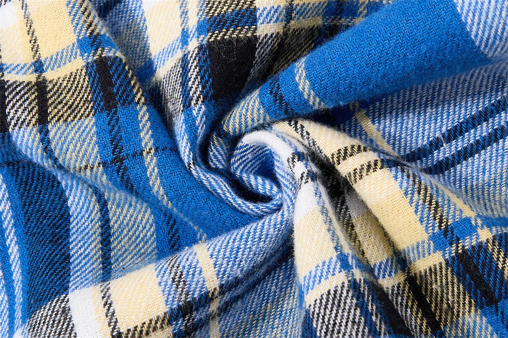 DAXUEN Relaxed-fit short-sleeved plaid button-up shirt