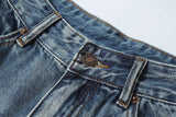 DAXUEN Distressed wide-leg denim shorts with rips
