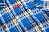 DAXUEN Relaxed-fit short-sleeved plaid button-up shirt