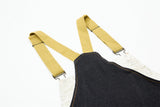 DAXUEN Smiling mouse embroidered denim overalls