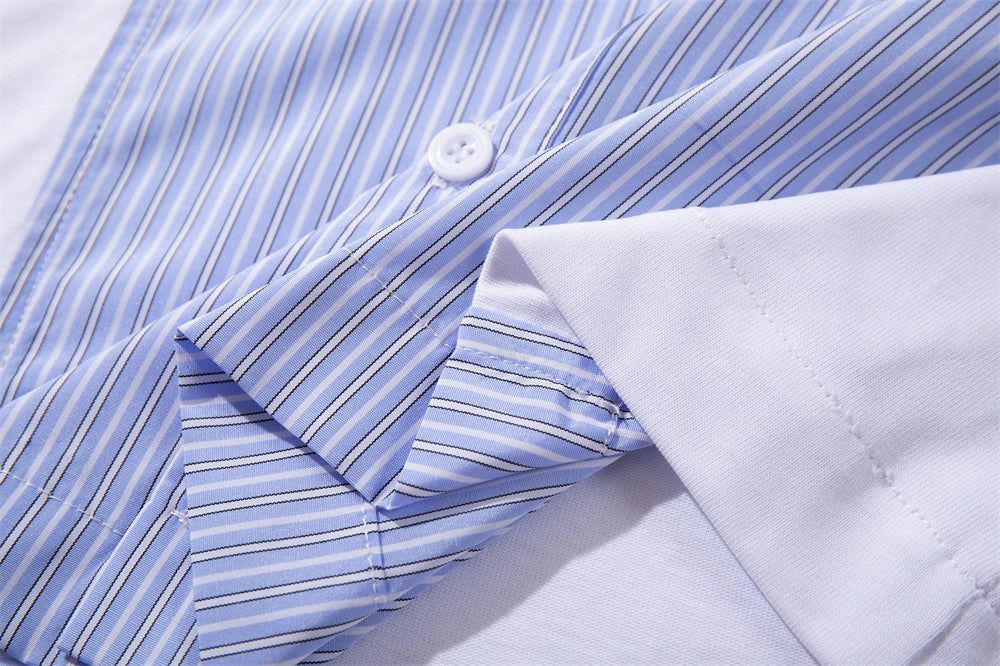 DAXUEN Color-blocked short-sleeved button-up shirt with graphic prints