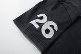 DAXUEN Faded charcoal grey short-sleeved t-shirt with unicorn embroidery