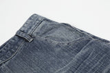 DAXUEN Wide-leg high-waisted denim trousers in washed blue