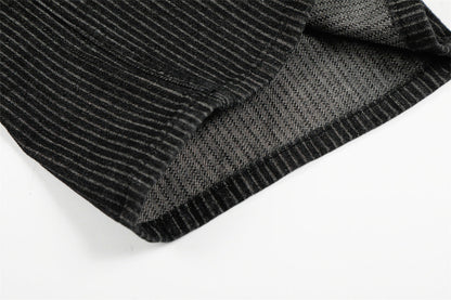 DAXUEN Wide-leg pinstripe trousers in dark charcoal grey