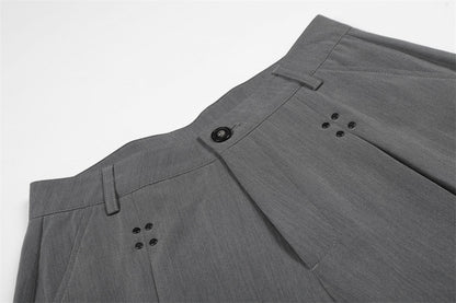 DAXUEN Wide-leg culotte pants in dark grey