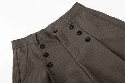 DAXUEN High-waisted wide-leg palazzo pants with pinstripes