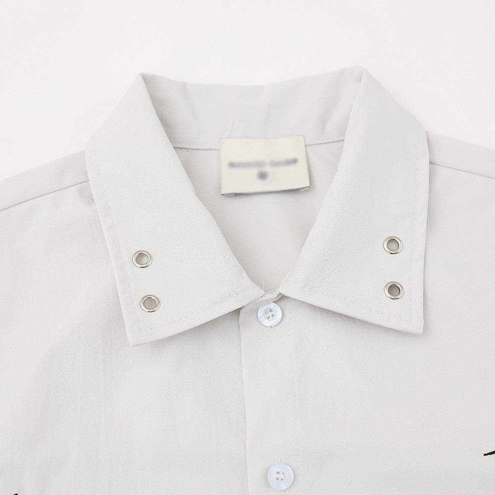 DAXUEN Short-sleeved button-up shirt with graphic prints