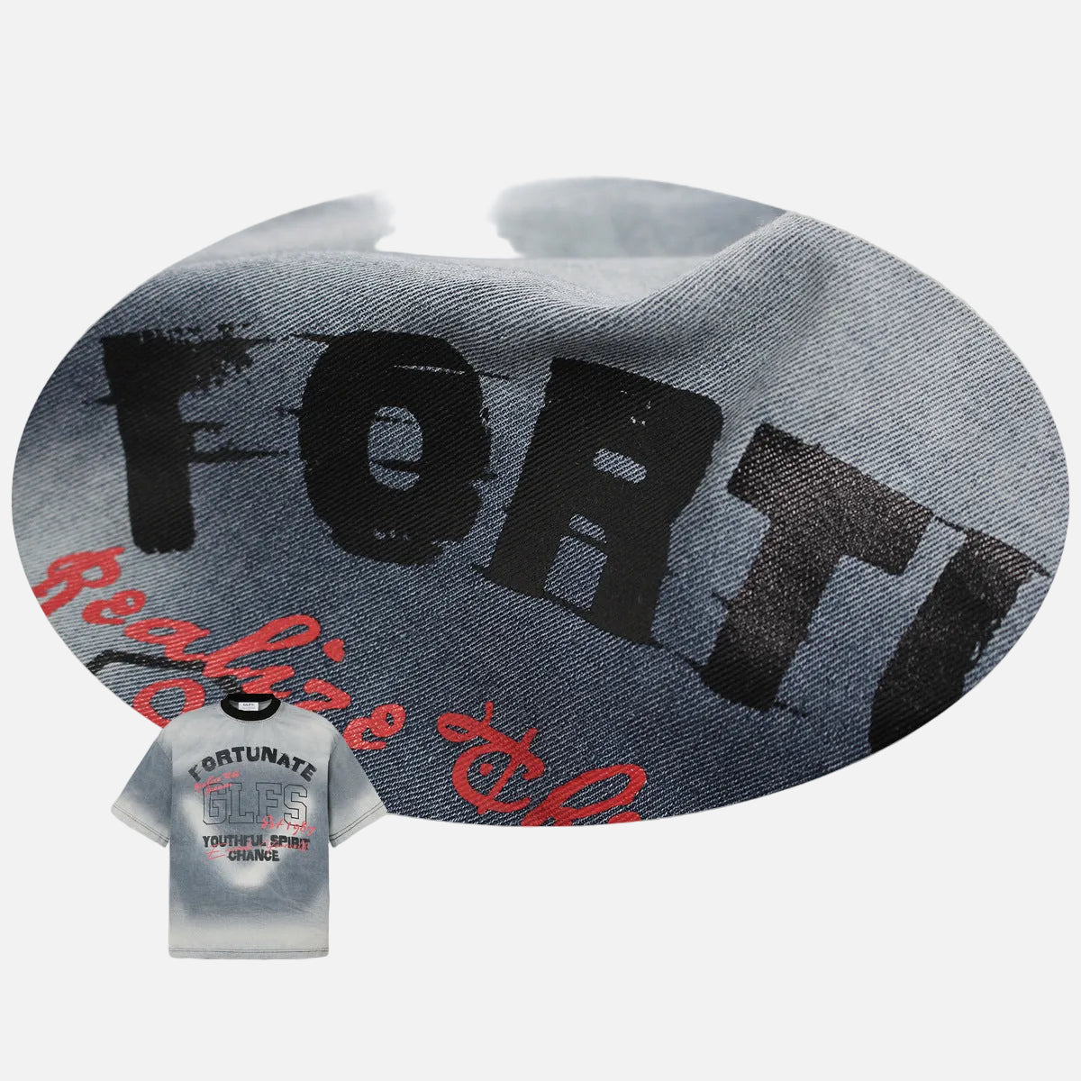 DAXUEN Men's oversized acid wash graphic t-shirt