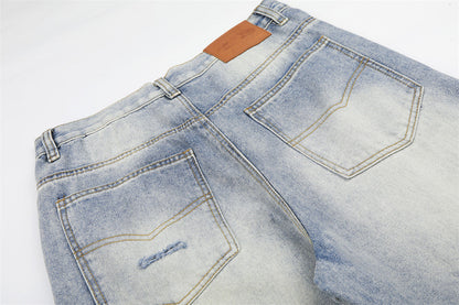 DAXUEN Distressed wide-leg jeans with camouflage pattern