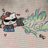 DAXUEN Light grey short-sleeved relaxed-fit t-shirt with cat graphic