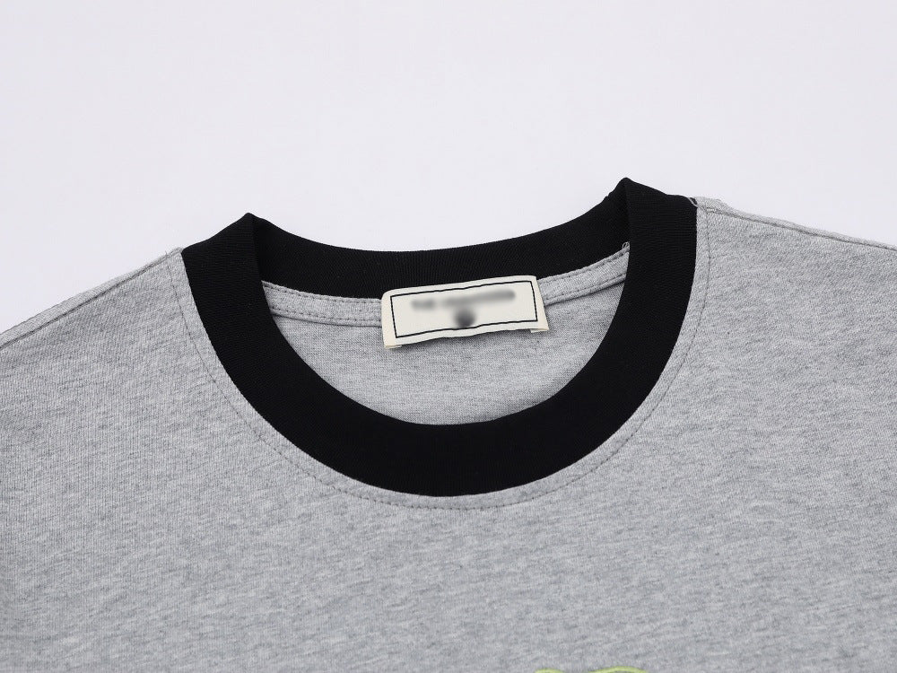 DAXUEN Short-sleeved embroidered t-shirt with horse graphic