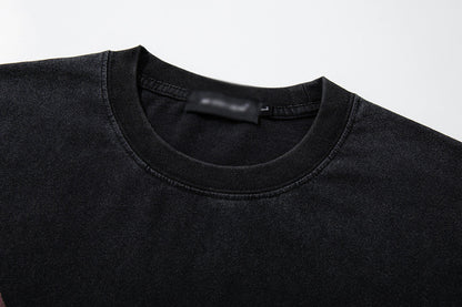 DAXUEN Washed black graphic t-shirt with band print
