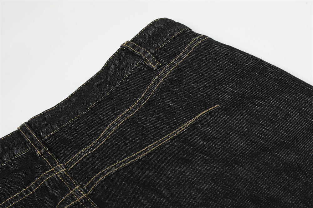 DAXUEN Wide-leg denim jeans with embroidered details