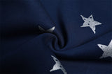 DAXUEN Navy blue wide-leg sweatpants with star and skyline graphics