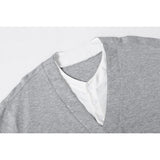 DAXUEN Men's layered V-neck short sleeve T-shirt