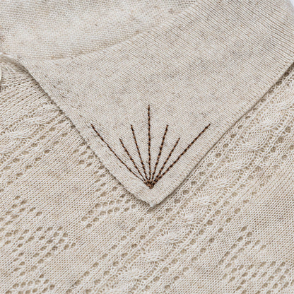 DAXUEN Casual open-knit short-sleeved button-up shirt