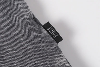 DAXUEN Distressed oversized short-sleeved t-shirt in grey