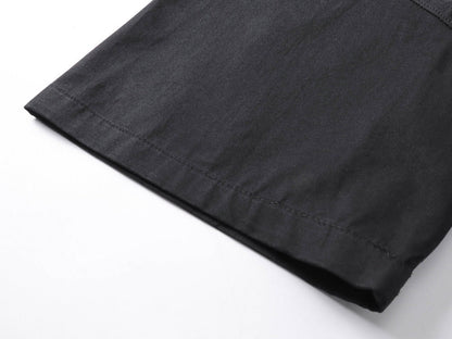 DAXUEN Gothic text button-up shirt in black and white