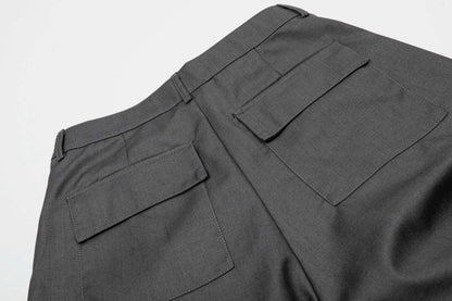 DAXUEN Cropped wide-leg trousers in black and charcoal grey