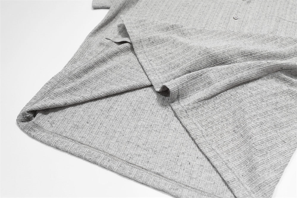 DAXUEN Short-sleeved button-up shirt with camp collar