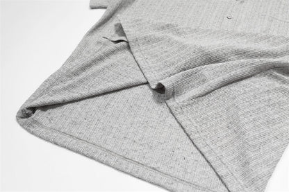 DAXUEN Short-sleeved button-up shirt with camp collar