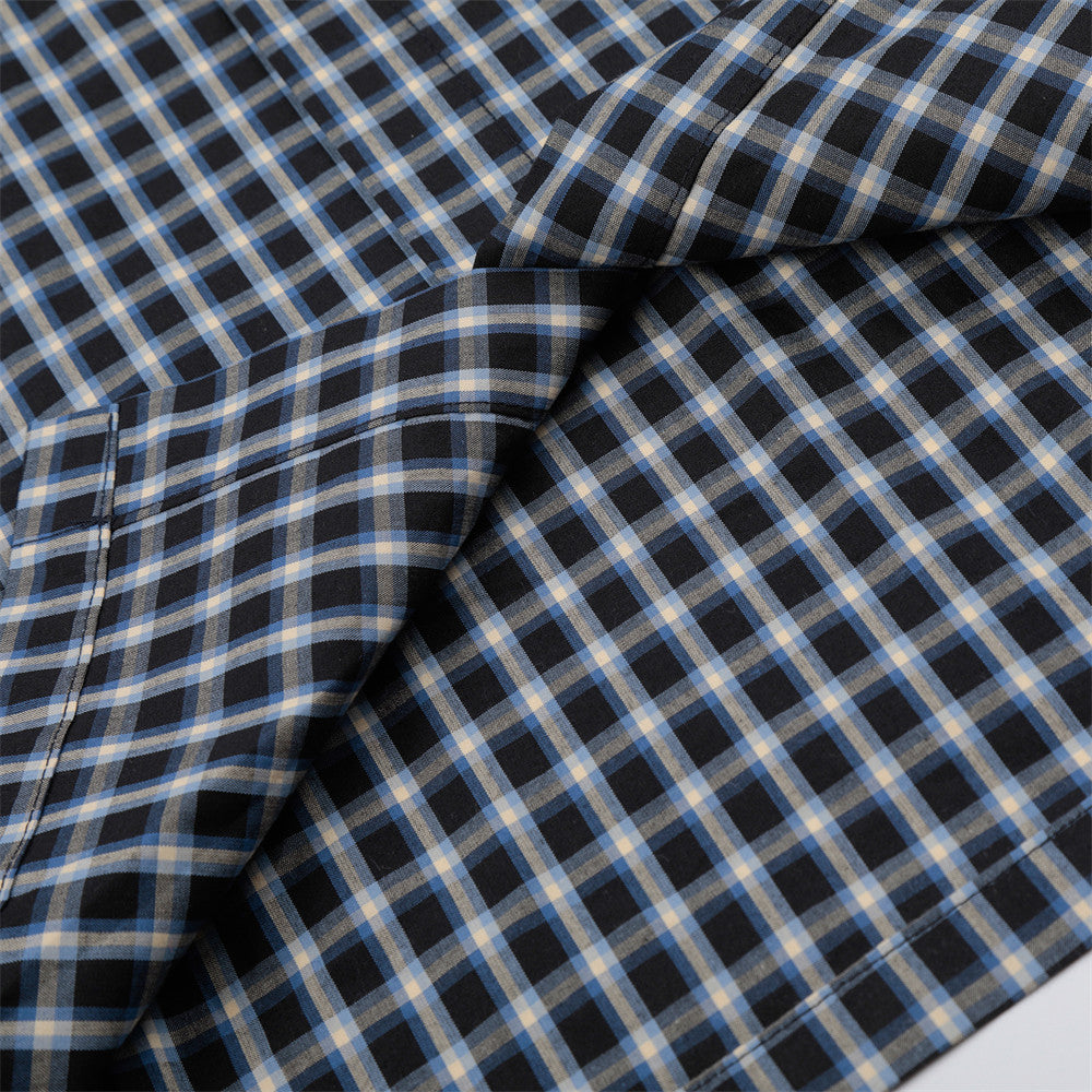 DAXUEN Men's short-sleeved plaid button-up shirt
