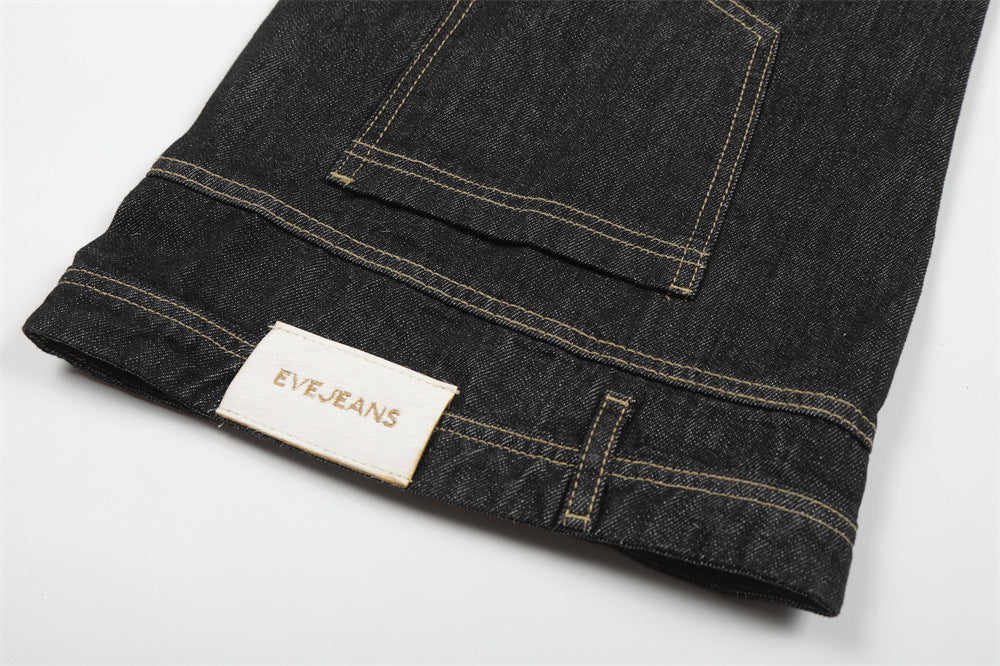 DAXUEN Wide-leg denim jeans with embroidered details