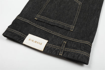 DAXUEN Wide-leg denim jeans with embroidered details