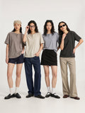 DAXUEN heathered khaki button-up henley t-shirt