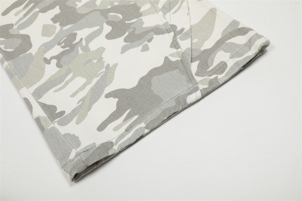 DAXUEN Wide-leg camouflage pants with pockets