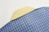 DAXUEN Short-sleeved plaid button-up shirt with cartoon cat patches