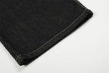 DAXUEN Wide-leg high-waisted denim pants with contrast stitching