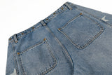 DAXUEN High-waisted wide-leg denim jeans with star prints