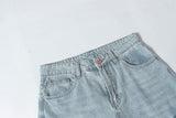 DAXUEN Light blue denim cargo shorts with multiple pockets