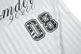 DAXUEN Short-sleeved polo shirt with vertical stripes and graphic text