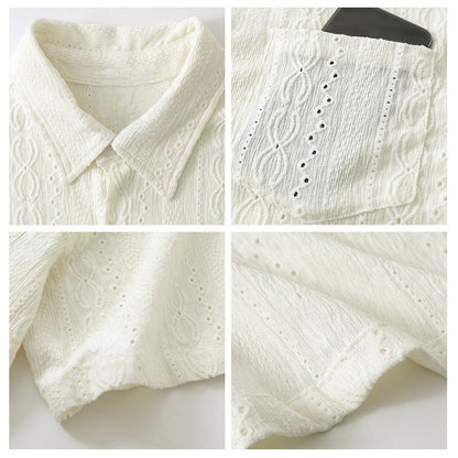 Vintage Textured Short-Sleeve Shirt