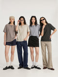 DAXUEN heathered khaki button-up henley t-shirt