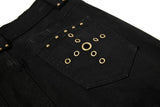 DAXUEN High-waisted black cargo pants with flared legs