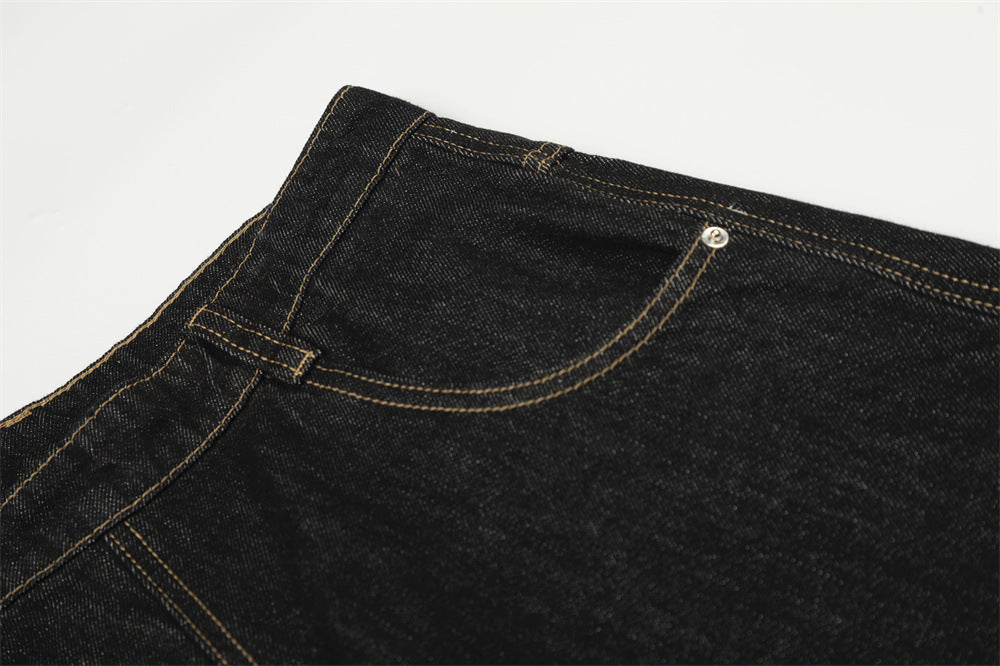 DAXUEN Wide-leg denim jeans with metal details
