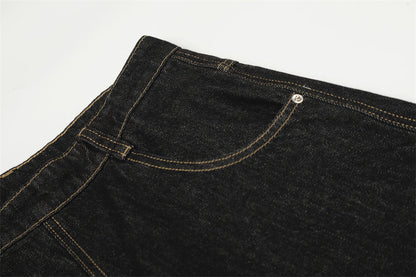 DAXUEN Wide-leg denim jeans with metal details