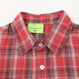 DAXUEN Distinctive plaid button-up shirt with beaded details