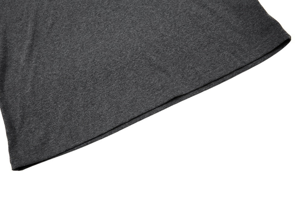 DAXUEN Mock-neck short-sleeve t-shirt in black and dark heather grey