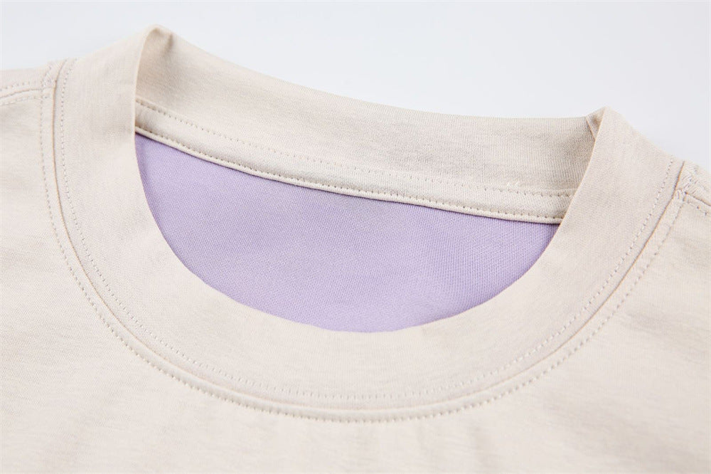 DAXUEN Two-tone oversized short-sleeved t-shirt