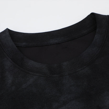 DAXUEN Oversized distressed graphic tie-dye short-sleeve T-shirt