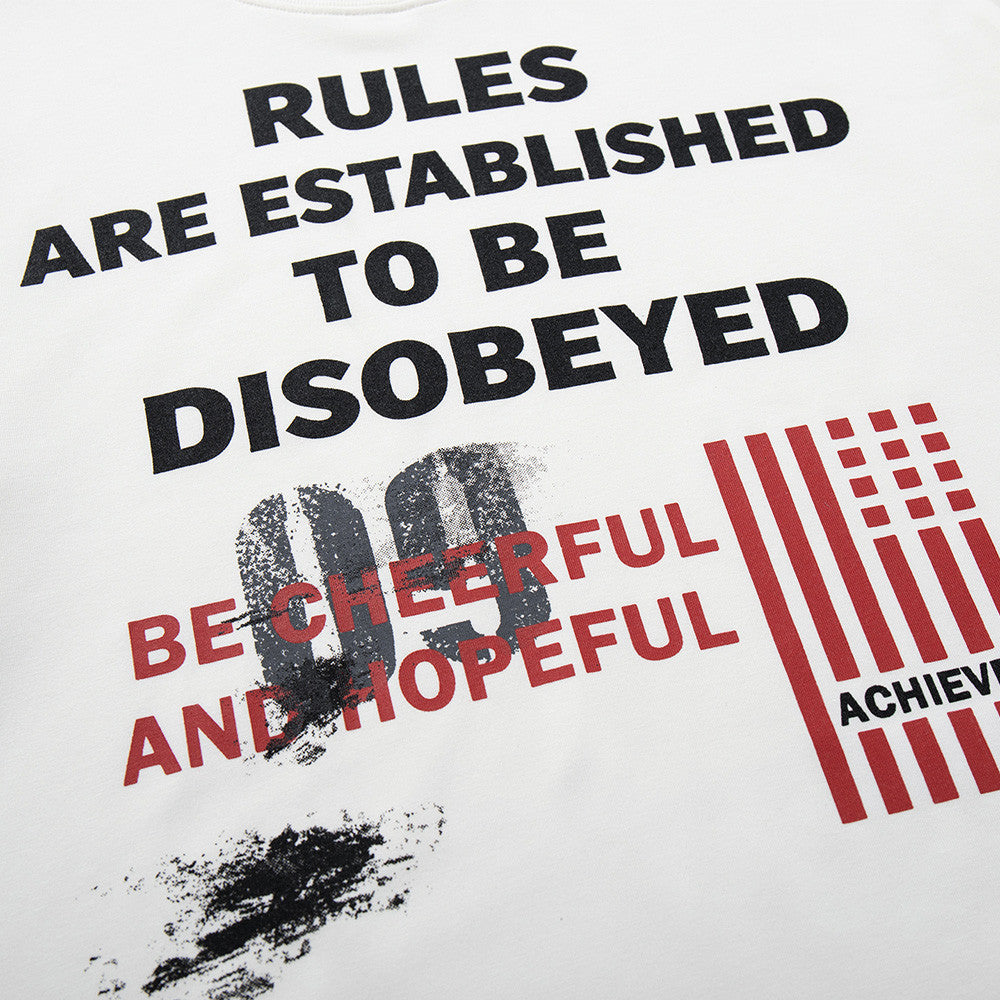 DAXUEN Oversized graphic print black and cream t-shirt