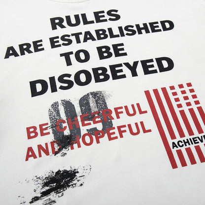 DAXUEN Oversized graphic print black and cream t-shirt